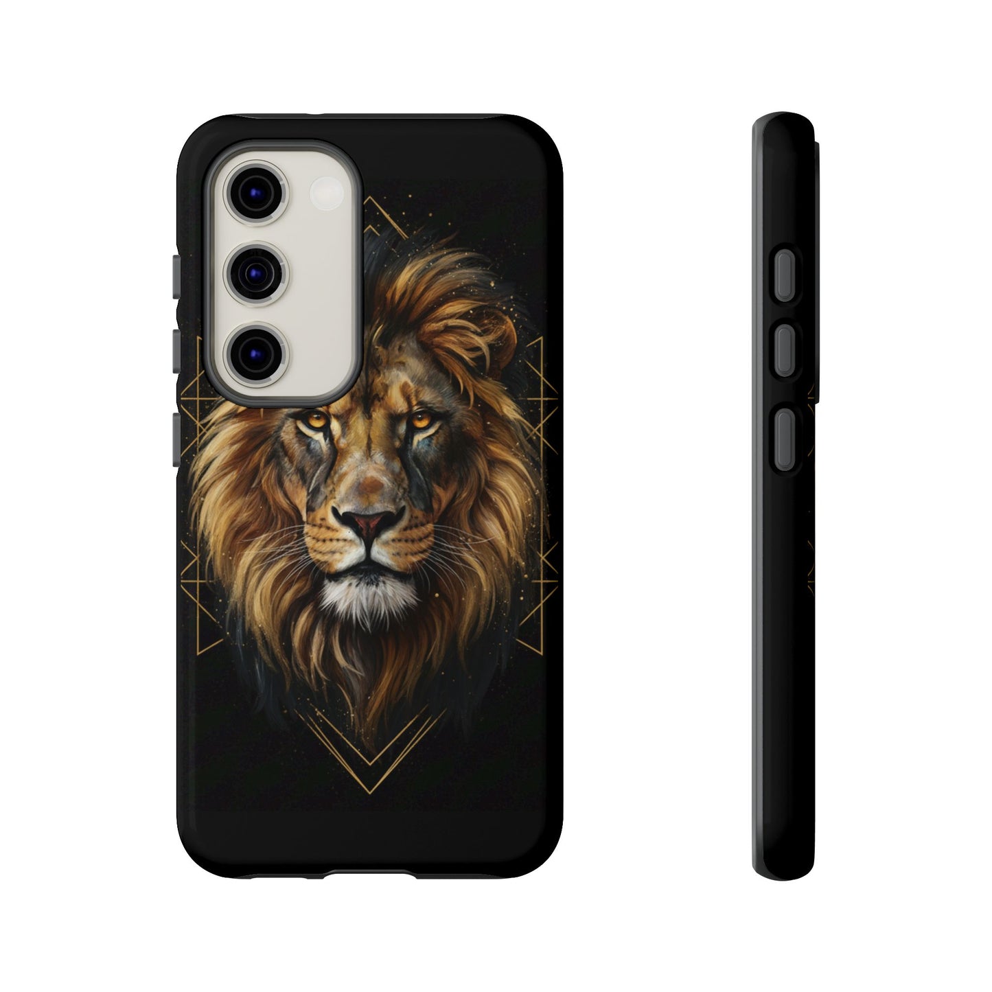 Majestic Lion Phone Case – Black Gold Luxury Lion Art Tough Protective Case