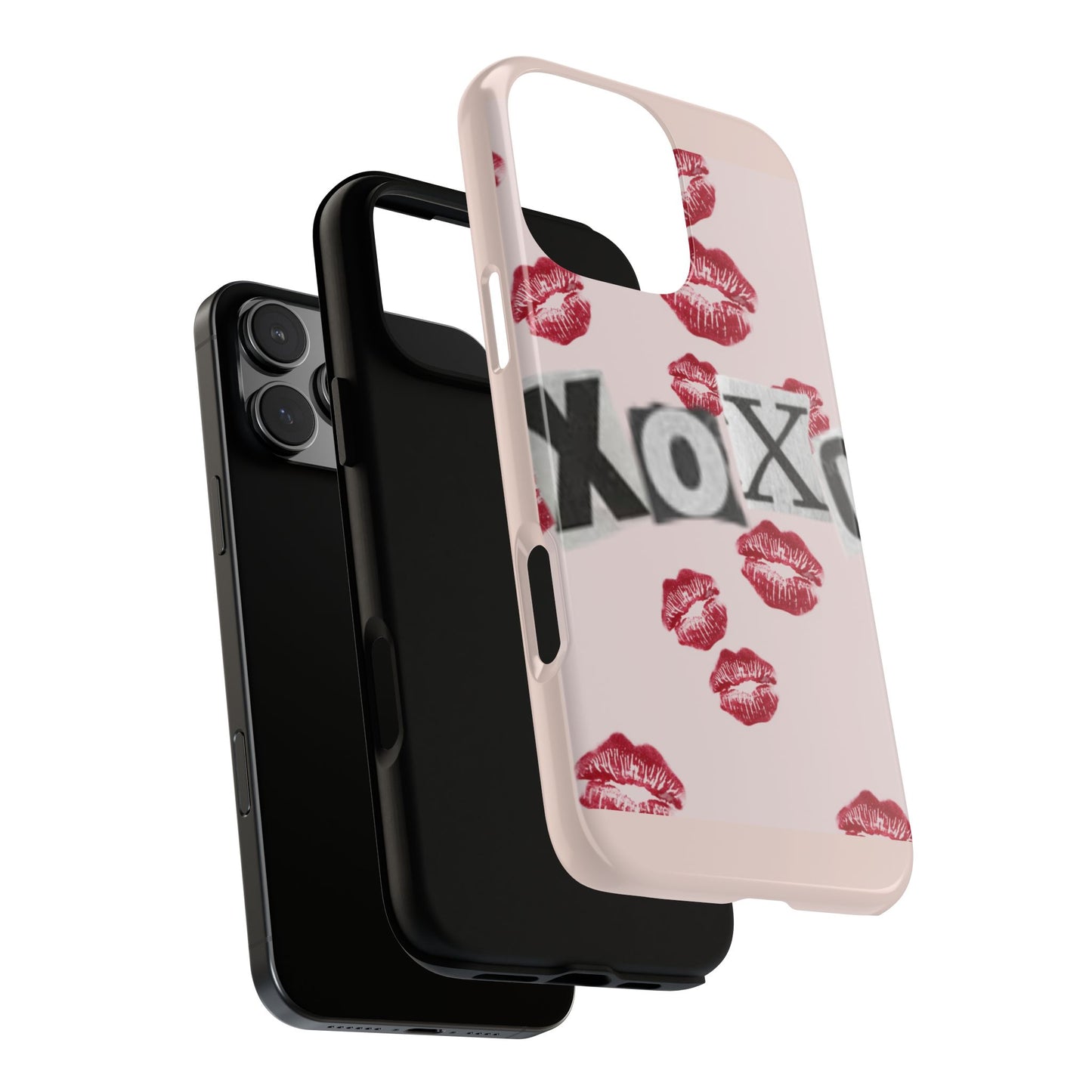 XOXO Kiss Print Phone Case | Coquette Valentine Aesthetic | Cute Pink Lipstick Kiss Tough Case for iPhone & Samsung
