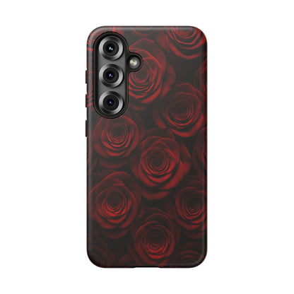 Dark Red Rose Phone Case – Gothic Floral Tough Case (iPhone, Samsung, Pixel)