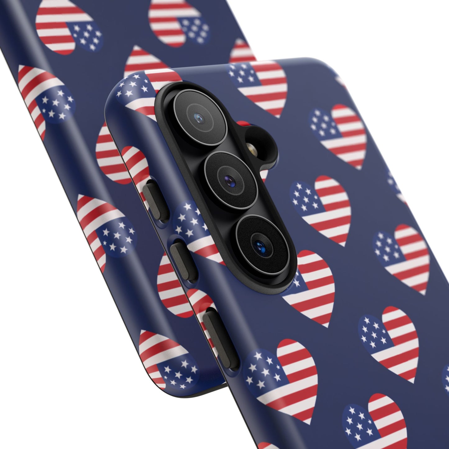 Patriotic American Flag Heart Phone Case – Tough Shockproof, USA Stars & Stripes for Iphone, Samsung Galaxy and Pixel