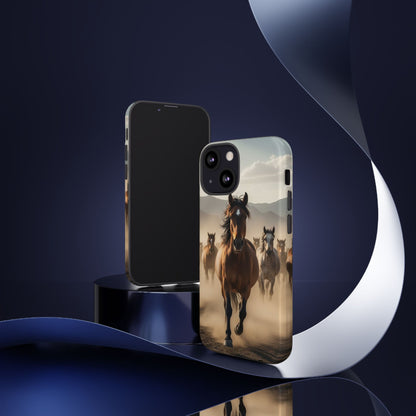 Running Horses Phone Case | Wild Mustang Herd Tough Protective Cover