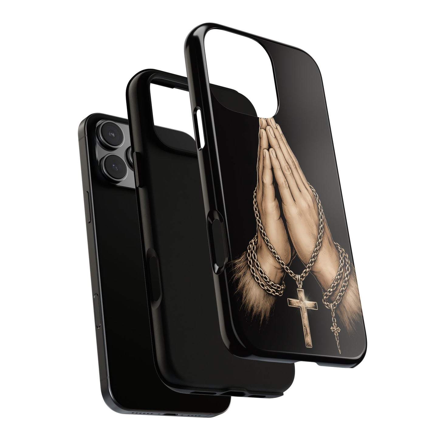 Praying Hands Cross Phone Case – Christian Faith Scripture Cover