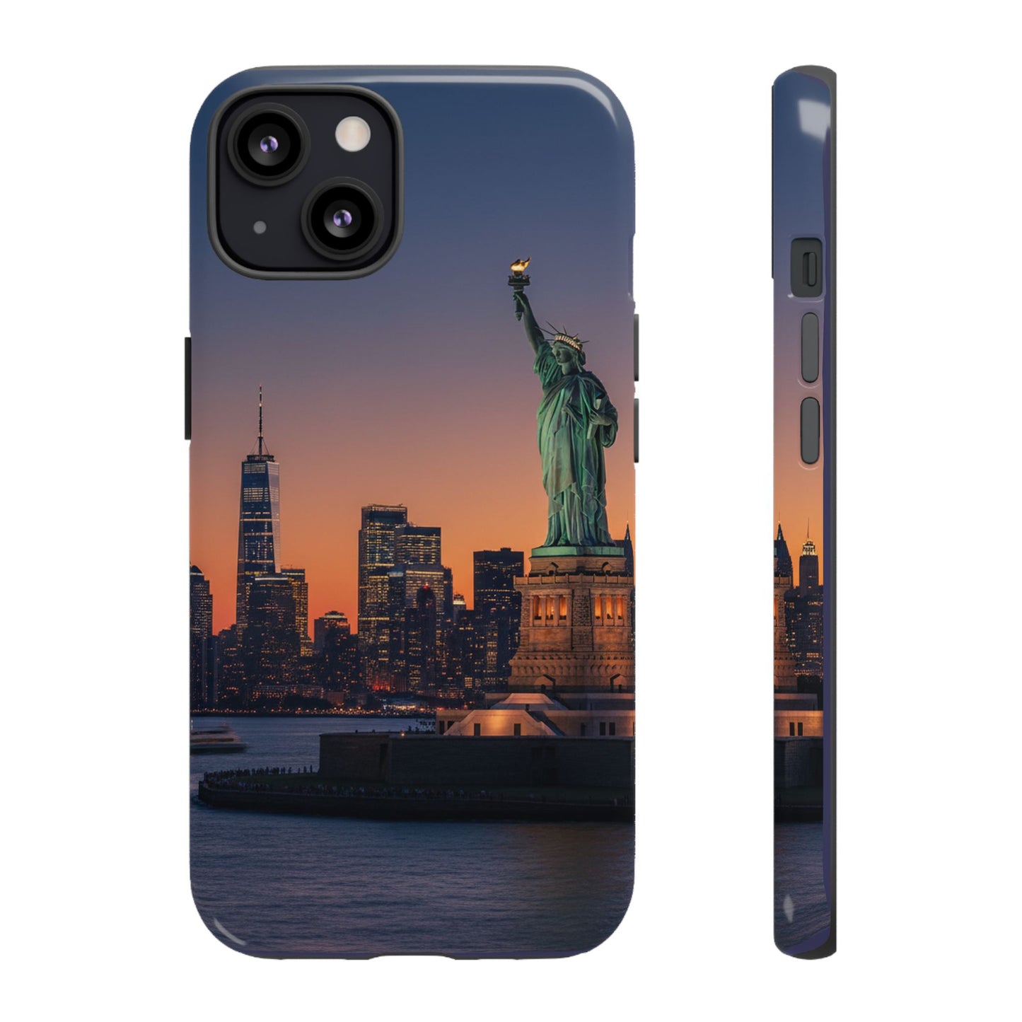 Statue of Liberty Sunset Phone Case – New York City Skyline Travel Aesthetic Tough Case