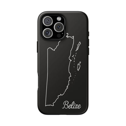 Belize Outline Phone Case – Minimal Country Map Tough Case (iPhone, Samsung, Pixel)