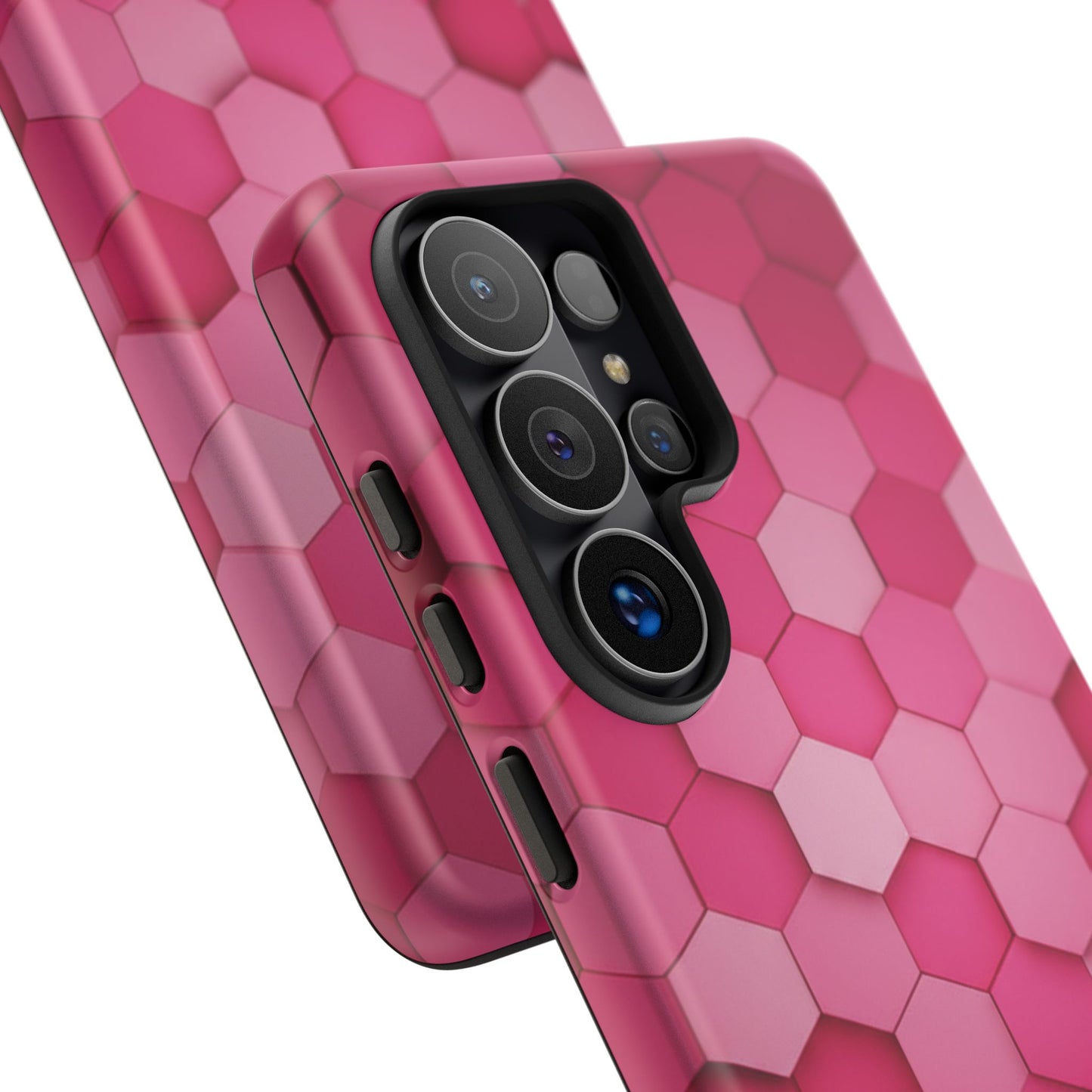 Hot Pink Hexagon Phone Case | Honeycomb Geometric Aesthetic | Cute Pink iPhone & Samsung Tough Protective Case