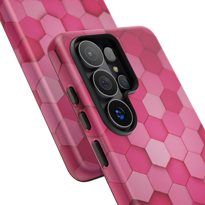 Hot Pink Hexagon Phone Case | Honeycomb Geometric Aesthetic | Cute Pink iPhone & Samsung Tough Protective Case