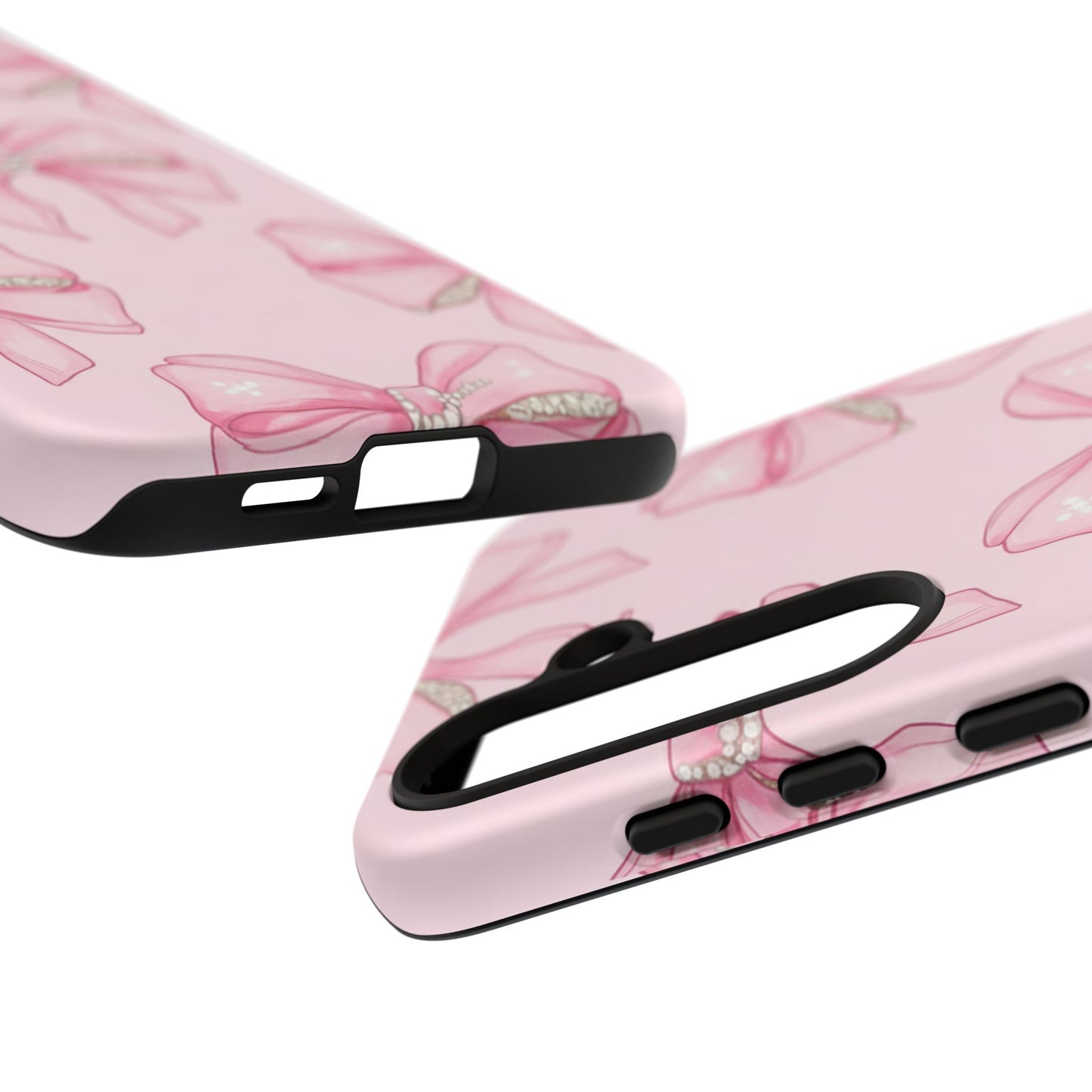 Pink Bow Pattern Phone Case | Coquette Aesthetic Tough Protective Case