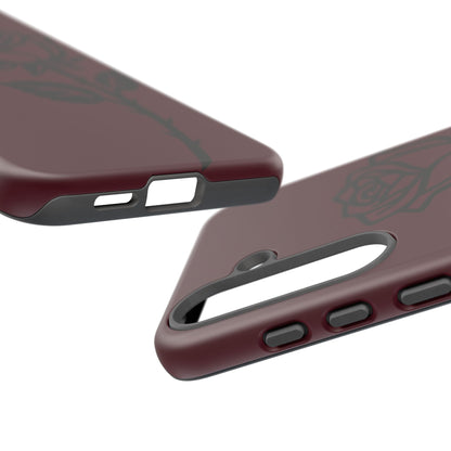 Black Rose Burgundy iPhone Case | Dark Aesthetic Shockproof Protective Cover