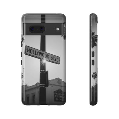 Hollywood Blvd Phone Case | Vintage Los Angeles Street Sign | Black & White LA Aesthetic
