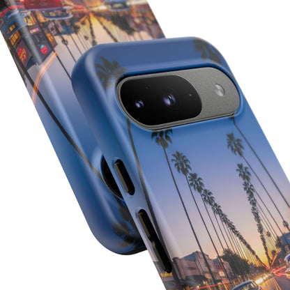 LA Sunset Boulevard Phone Case | Palm Tree Sunset Aesthetic | City Night Tough Case