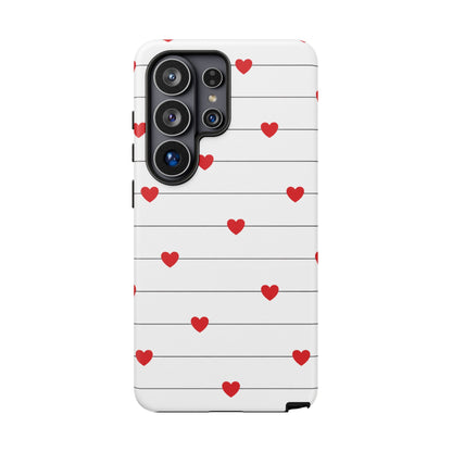 Red Heart Stripe iPhone Case | Tough Shockproof Love Aesthetic Cover