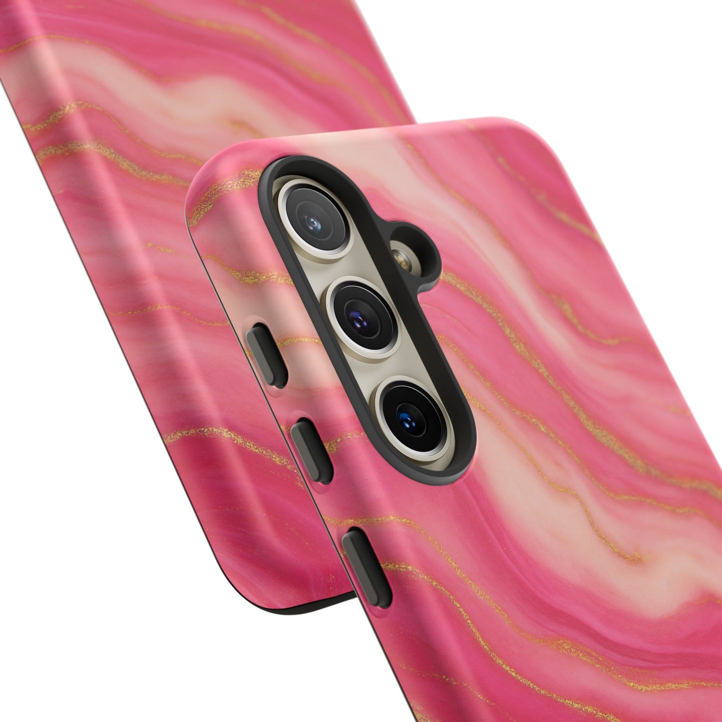 Pink Marble Phone Case | Rose Gold Swirl Aesthetic Tough Protective Case