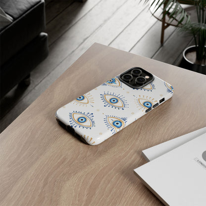 Blue Evil Eye Phone Case – Protective Slim Shockproof Cover for Iphone, Samsung Galaxy and Pixel