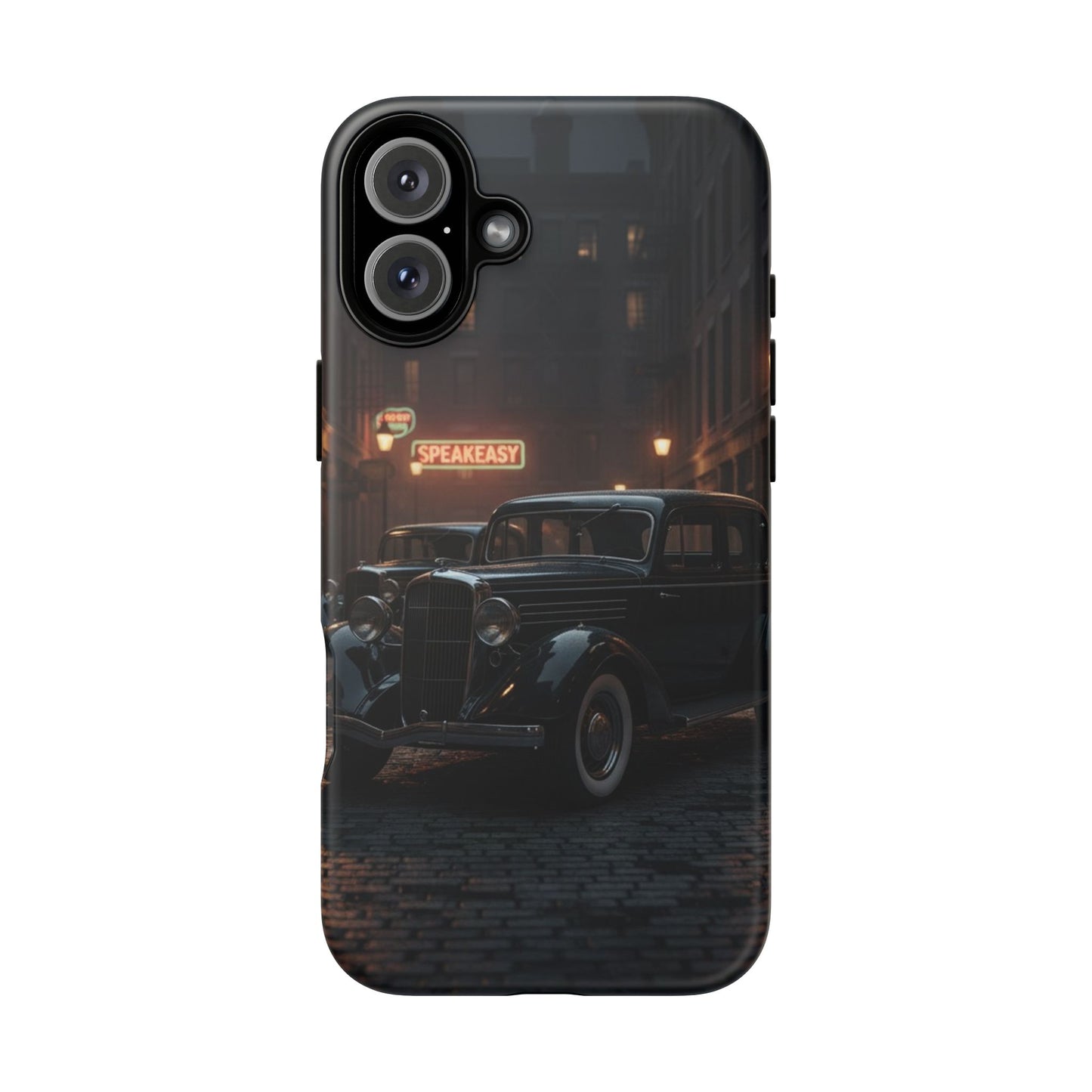 Vintage Classic Car Phone Case | Retro Noir Aesthetic | 1930s Street Scene Tough Case for iPhone & Samsung