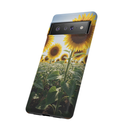 Sunflower Field Phone Case | Golden Hour Floral Aesthetic | Bright Summer Tough Case