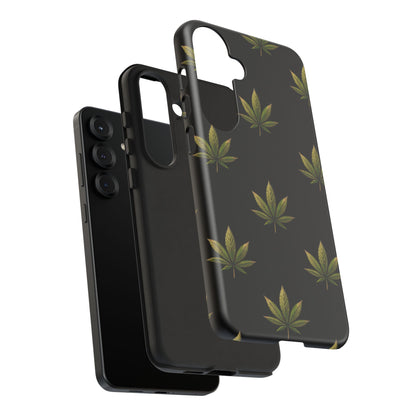 Cannabis Leaf Phone Case Green Weed Leaf Pattern Tough Protective Cover