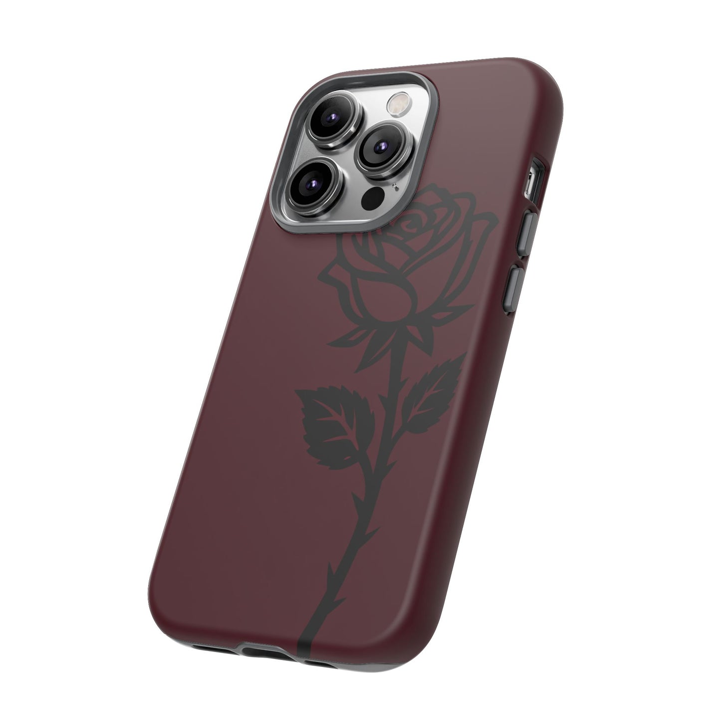 Black Rose Burgundy iPhone Case | Dark Aesthetic Shockproof Protective Cover