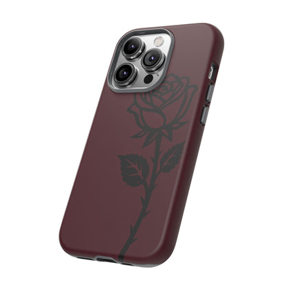 Black Rose Burgundy iPhone Case | Dark Aesthetic Shockproof Protective Cover