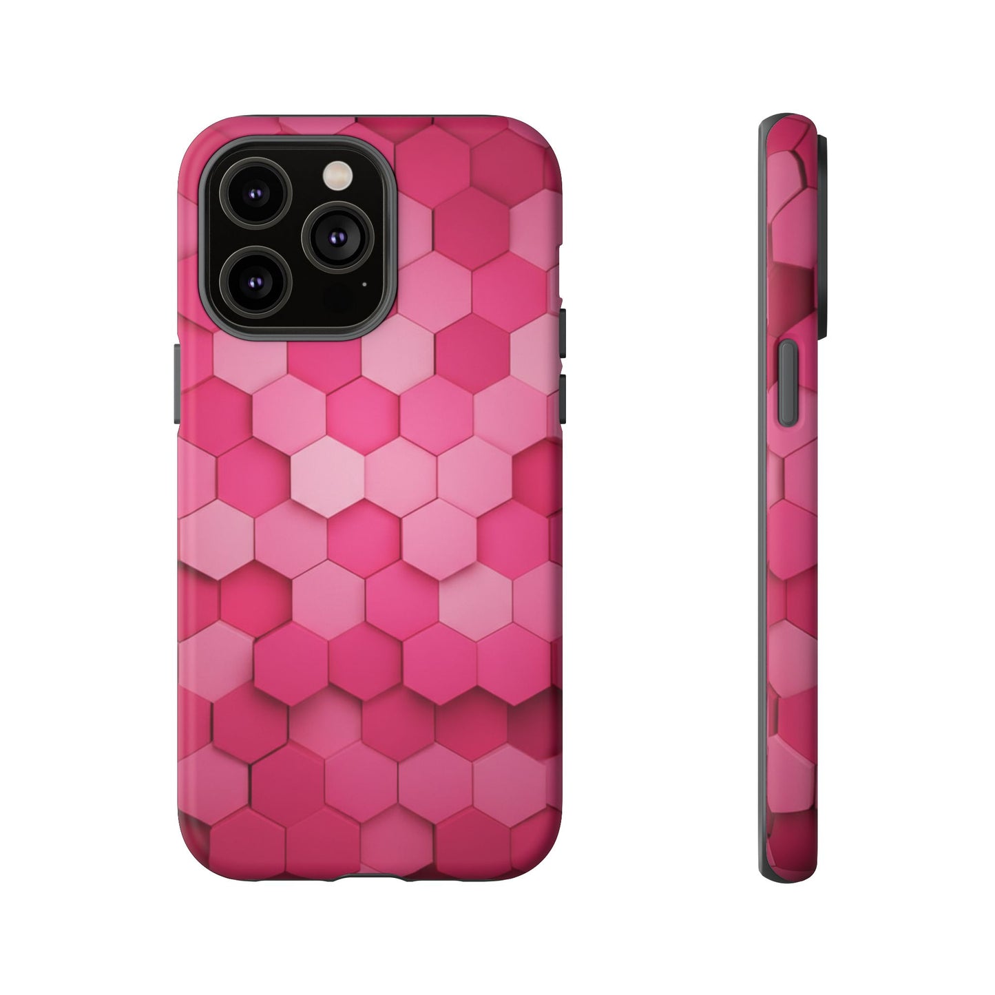 Hot Pink Hexagon Phone Case | Honeycomb Geometric Aesthetic | Cute Pink iPhone & Samsung Tough Protective Case