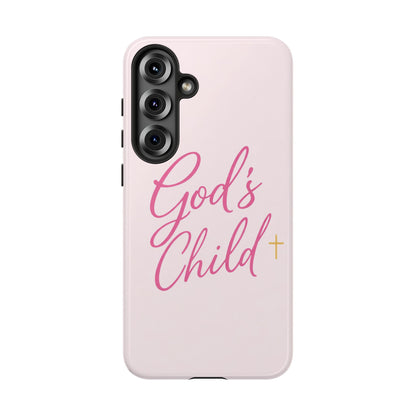Gods Child Phone Case Christian Pink Aesthetic Tough iPhone Case