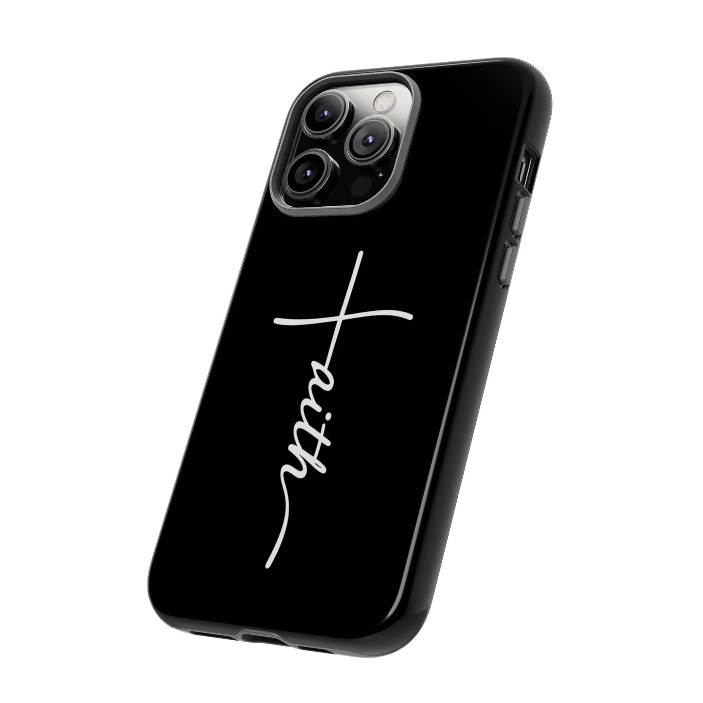 Faith Cross Phone Case, Christian Aesthetic Minimalist Black Matte Case, Religious Gift iPhone Samsung Cover
