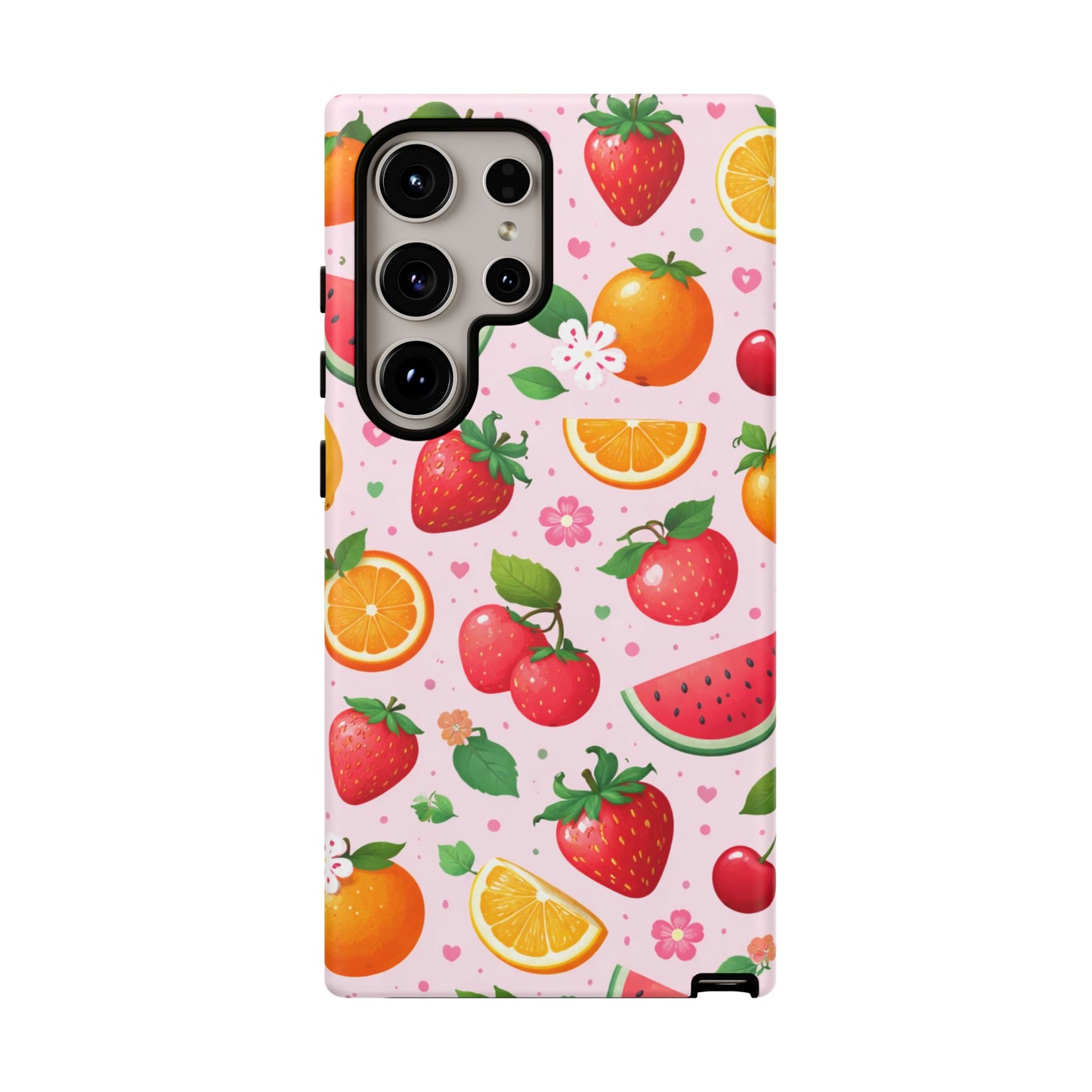 Fruit Phone Case – Tough Shockproof, Strawberry Cherry Citrus Summer Design for Iphone, Samsung Galaxy and Pixel