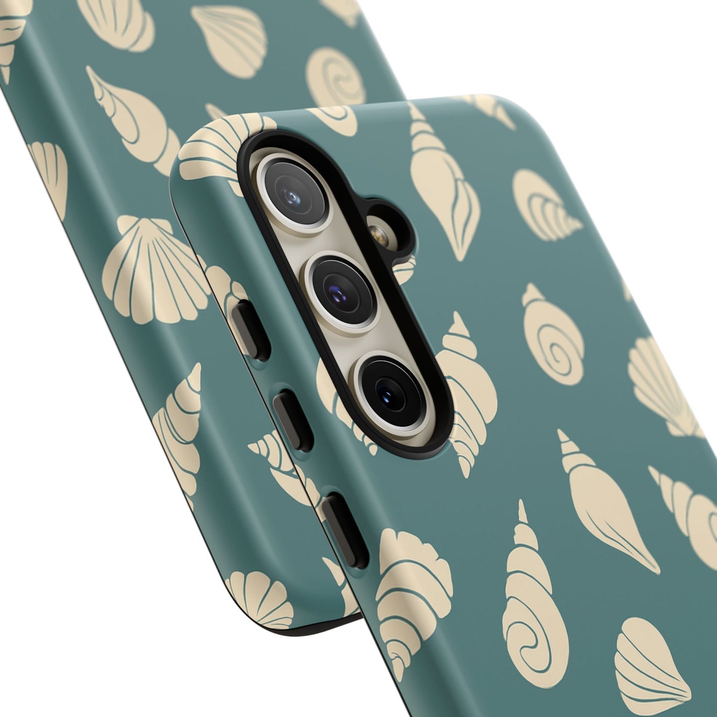 Seashell Pattern Phone Case | Teal Coastal Shells Tough Case for Iphone, Samsung Galaxy and Pixel