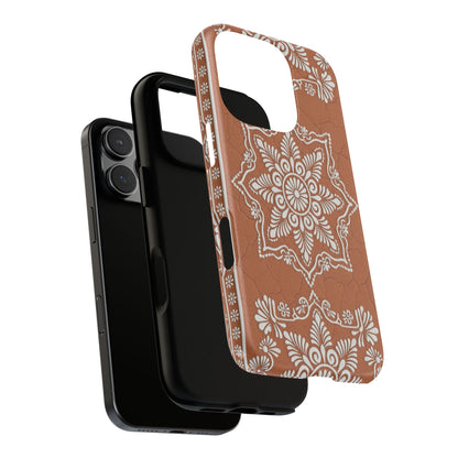 Talavera Terracotta Phone Case | Mexican Floral Pattern iPhone & Samsung Tough Case | Boho Clay Aesthetic Cover