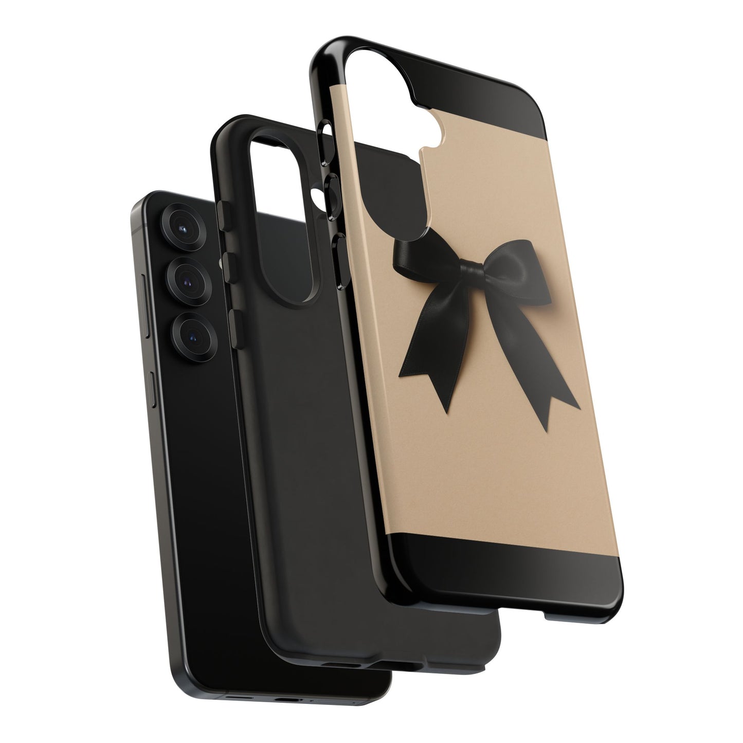 Black Bow Phone Case | Elegant Coquette Bow Design | Chic Neutral Tough Case for iPhone & Samsung