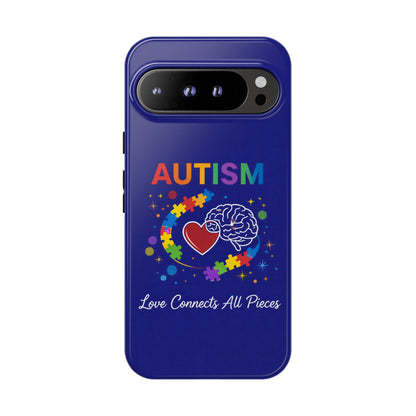 Autism Awareness Tough Case – "Love Connects All Pieces" Phone Case for Iphone, Samsung Galaxy and Pixel