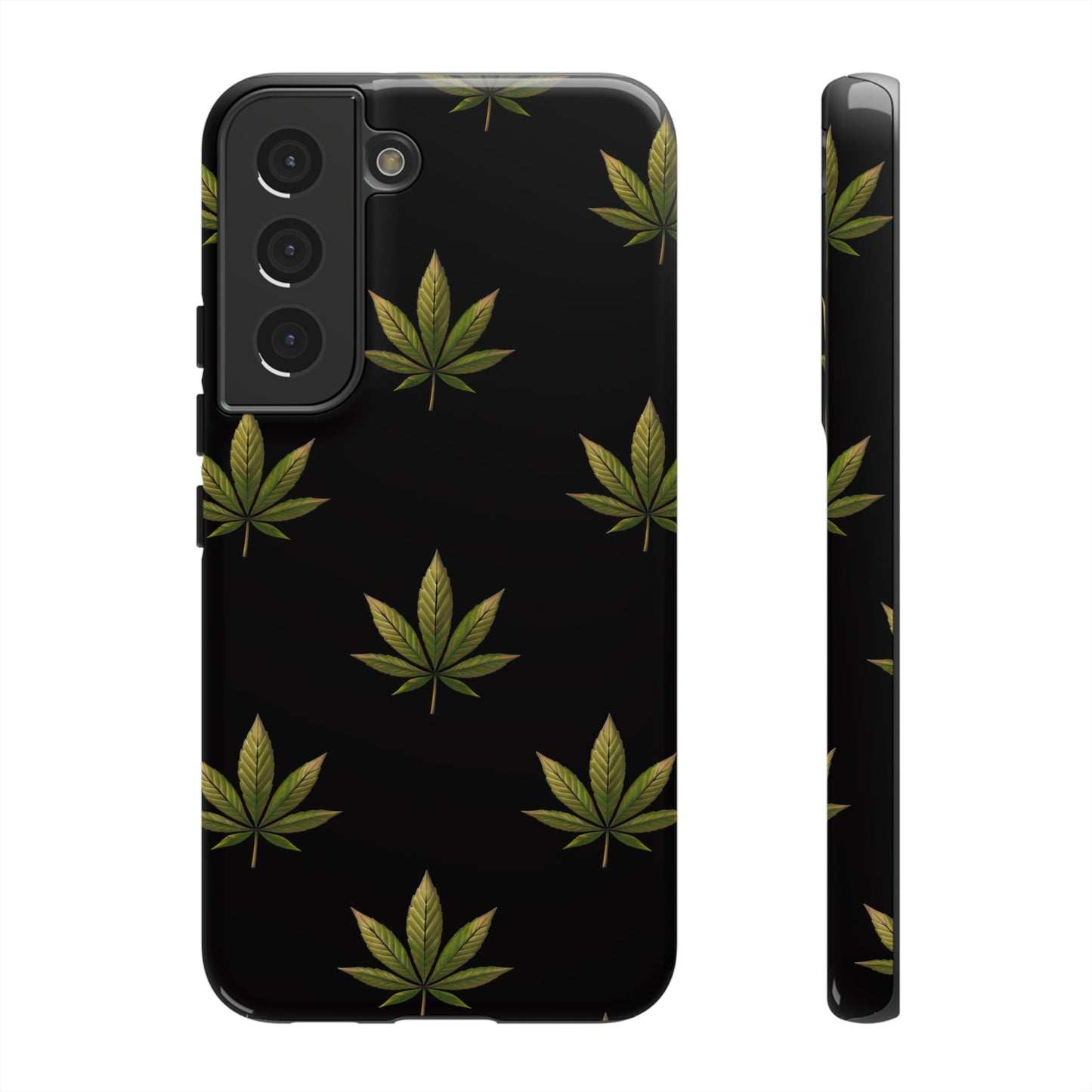 Cannabis Leaf Phone Case Green Weed Leaf Pattern Tough Protective Cover