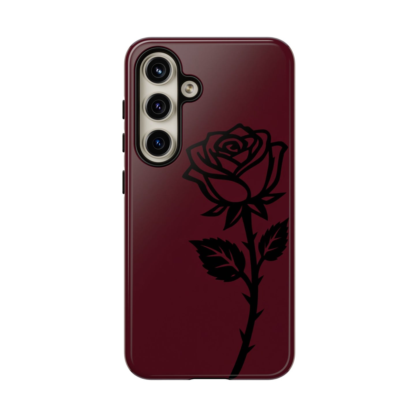 Black Rose Burgundy iPhone Case | Dark Aesthetic Shockproof Protective Cover