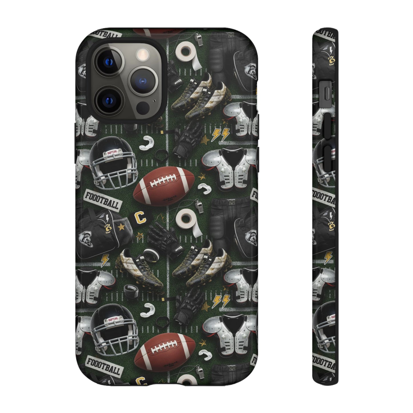 Football Pattern Phone Case – Sports Fan Tough Protective Game Day Case