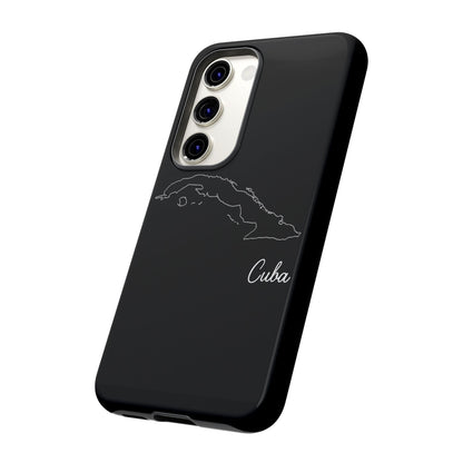 Cuba Outline Phone Case – Minimal Country Map Tough Case (iPhone, Samsung, Pixel)