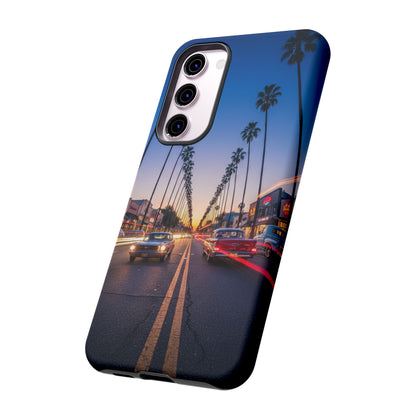 LA Sunset Boulevard Phone Case | Palm Tree Sunset Aesthetic | City Night Tough Case
