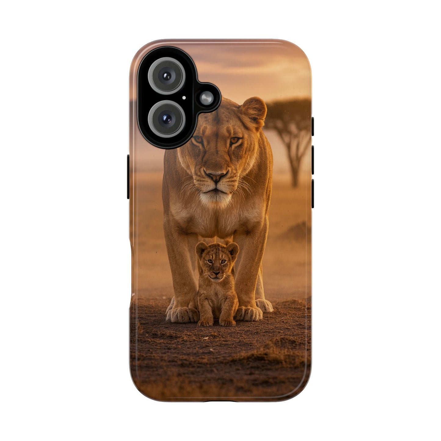 Lioness & Cub Phone Case | Safari Wildlife Tough Case for iPhone & Samsung