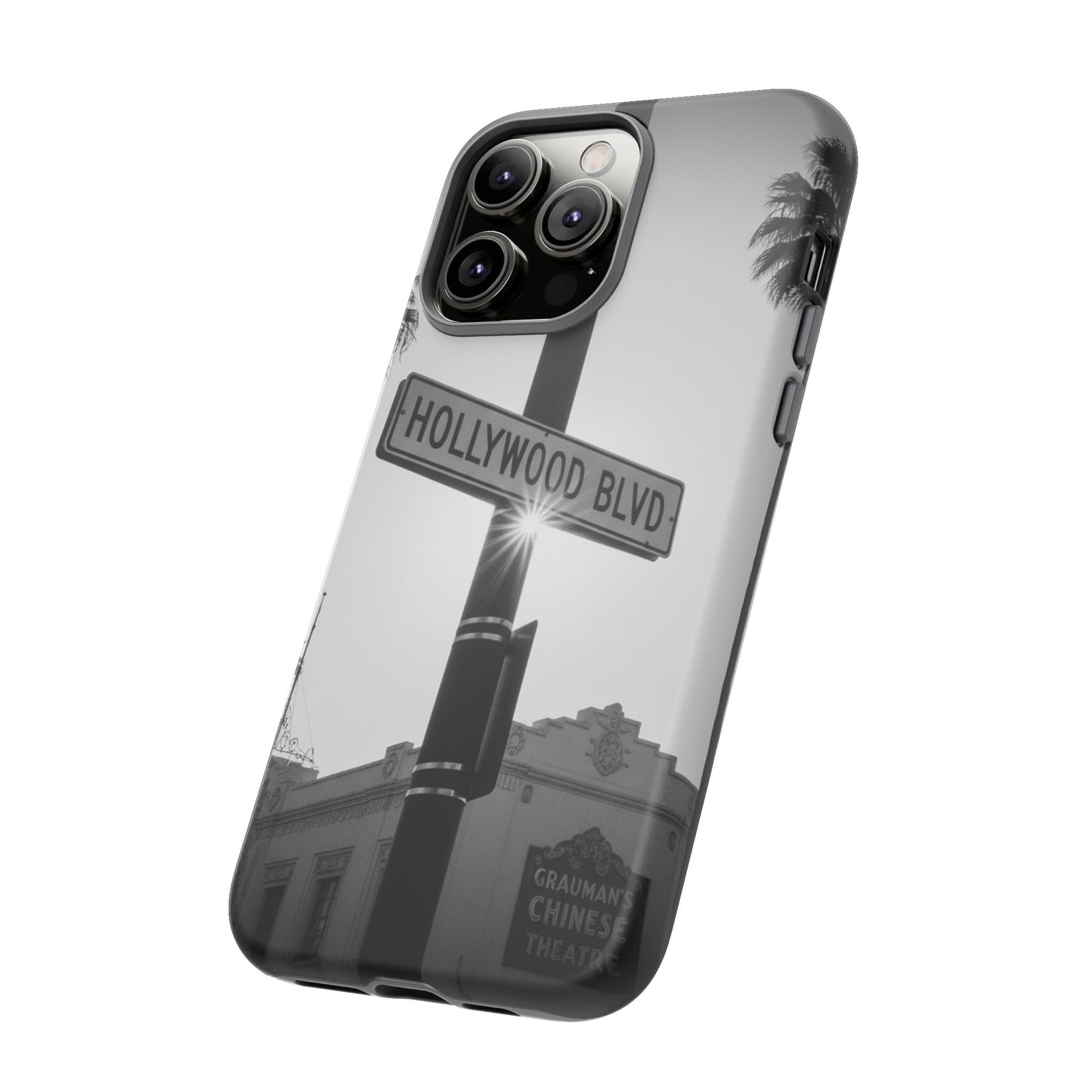 Hollywood Blvd Phone Case | Vintage Los Angeles Street Sign | Black & White LA Aesthetic