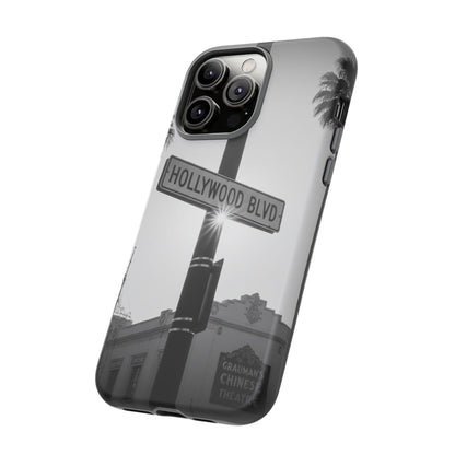 Hollywood Blvd Phone Case | Vintage Los Angeles Street Sign | Black & White LA Aesthetic
