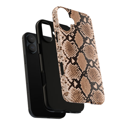 Snake Print Phone Case – Brown Python Pattern Slim Protective Cover for Iphone, Samsung Galaxy and Pixel