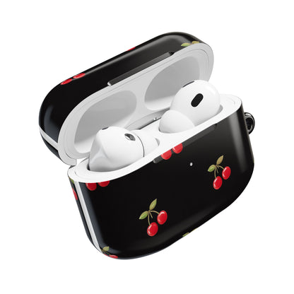 Cherry Pattern AirPod Case — Cute Black Cherry Protective Cover