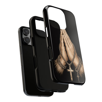 Praying Hands Cross Phone Case – Christian Faith Scripture Cover