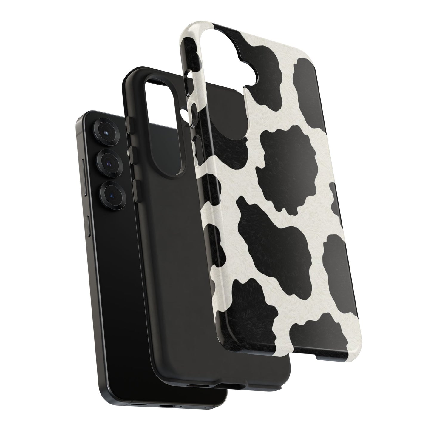 Black & White Cow Print Phone Case | Aesthetic Tough Protective Case