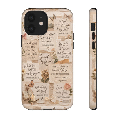 Christian Bible Verse Phone Case | Faith Scripture Aesthetic Floral Christian Case