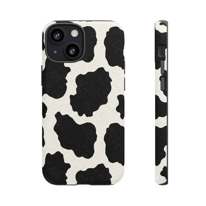 Black & White Cow Print Phone Case | Aesthetic Tough Protective Case