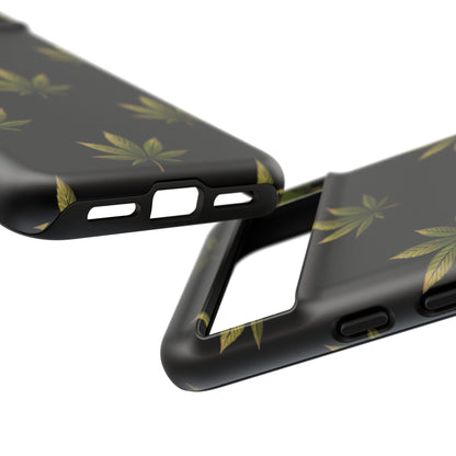 Cannabis Leaf Phone Case Green Weed Leaf Pattern Tough Protective Cover