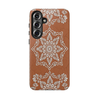 Talavera Terracotta Phone Case | Mexican Floral Pattern iPhone & Samsung Tough Case | Boho Clay Aesthetic Cover