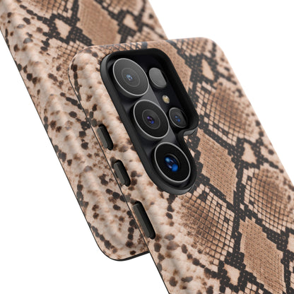 Snake Print Phone Case – Brown Python Pattern Slim Protective Cover for Iphone, Samsung Galaxy and Pixel