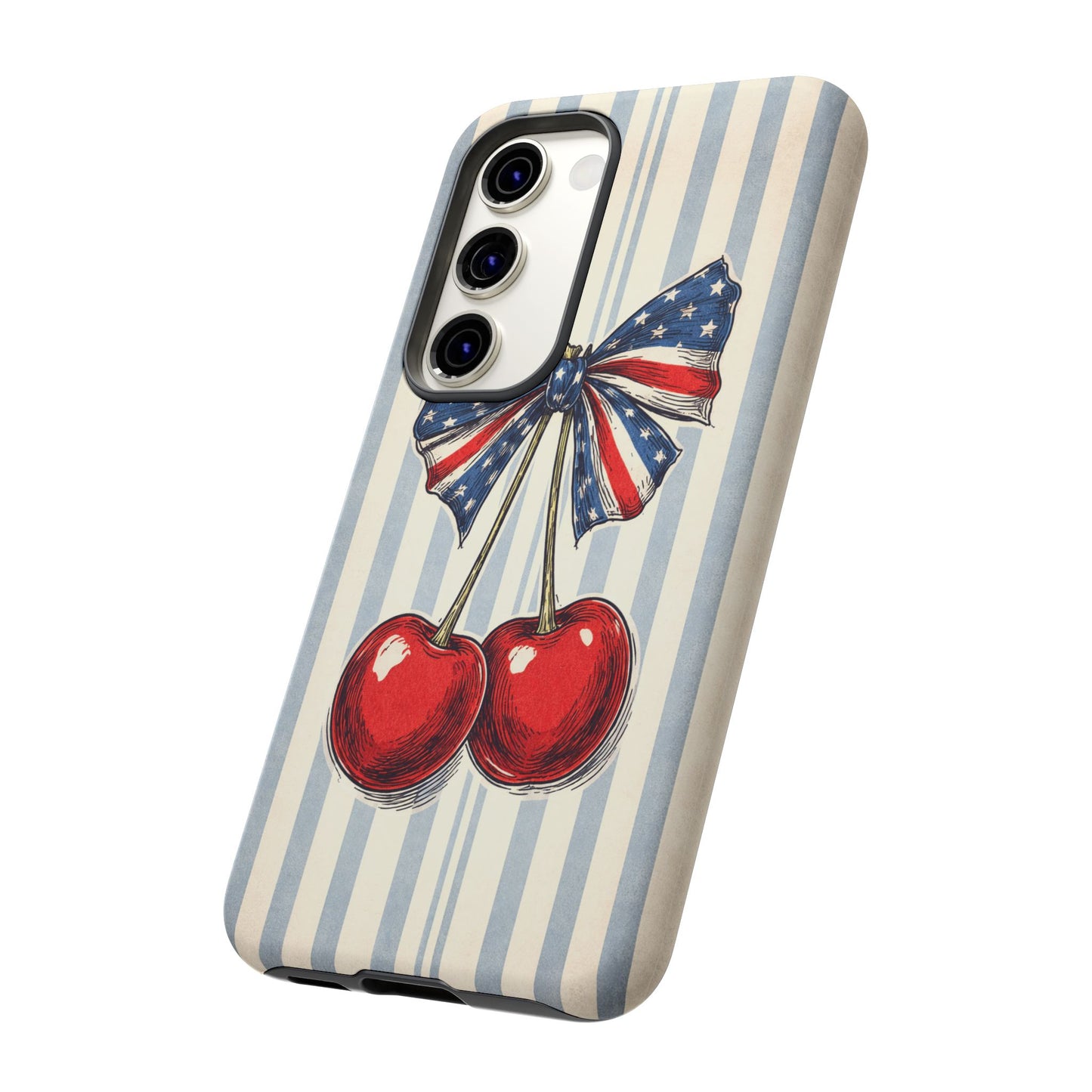 Patriotic Cherry Phone Case Americana Coquette Aesthetic iPhone Samsung