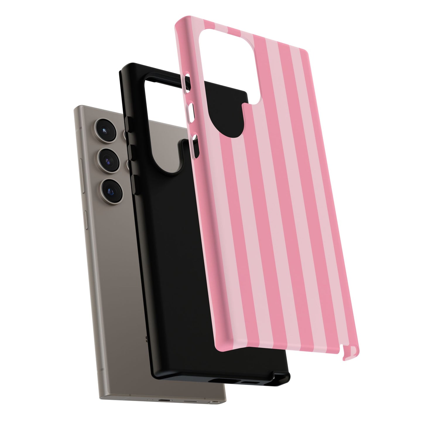 Pink Vertical Stripe Phone Case | Minimal Pastel Stripes Tough Case