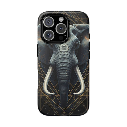 Elephant Mandala Phone Case – Black and Gold Spiritual Elephant Tough Protective Case